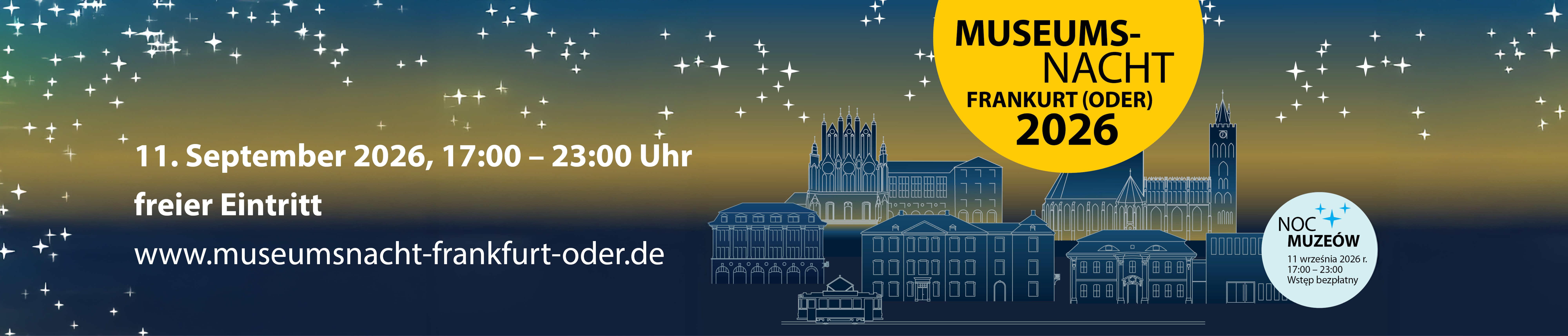 Grafik mit Museen und bekannten Gebäuden von Frankfurt an der Oder